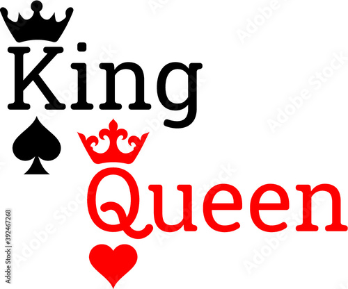 Vector illustration of the king and queen card symbols