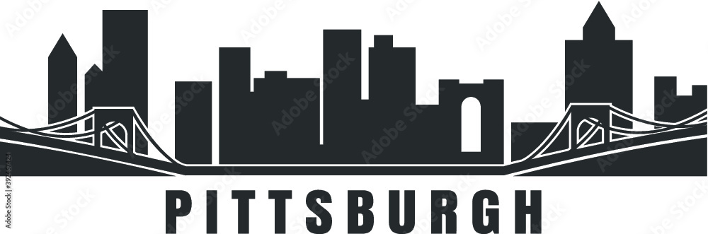 Vector illustration of the Pittsburgh city skyline