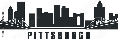 Vector illustration of the Pittsburgh city skyline