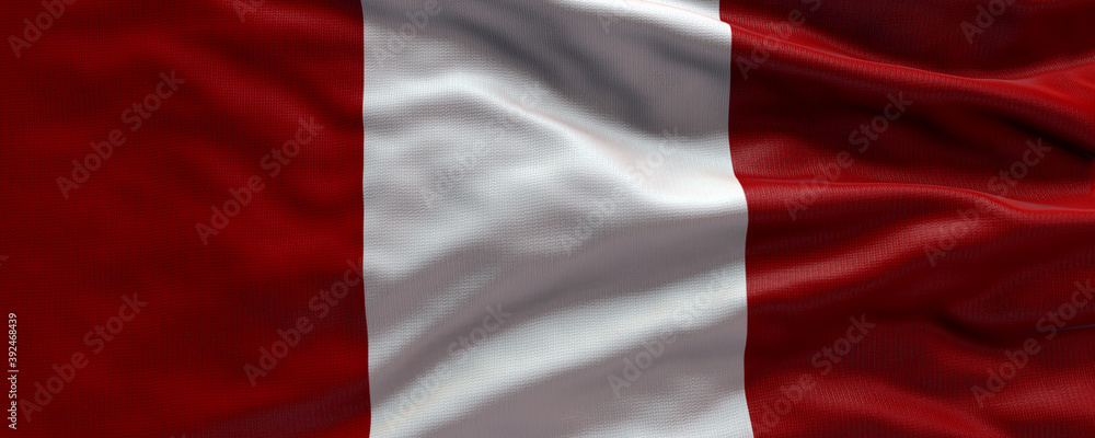 Waving flag of Peru - Flag of Peru - 3D flag background