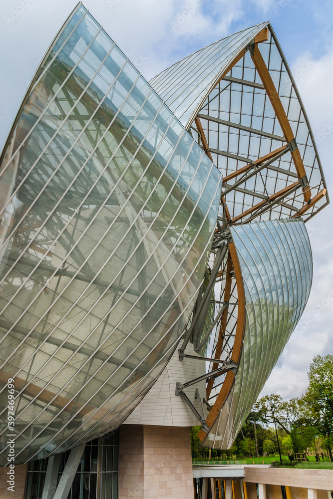 The Louis Vuitton foundation building,Paris. stock photo