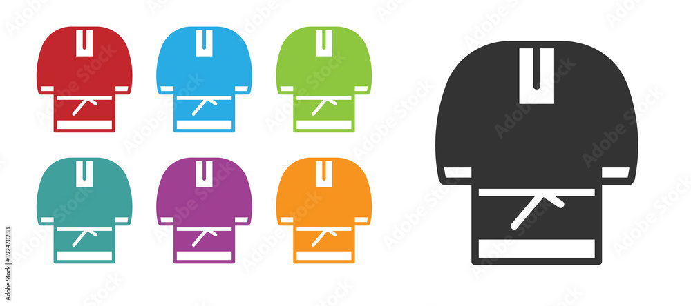 Black Kosovorotka is a traditional Russian shirt icon isolated on white background. Traditional national clothes. Set icons colorful. Vector. Black Kosovorotka is a traditional Russian shirt icon isolated on white background. Traditional national clothes. Set icons colorful. Vector.