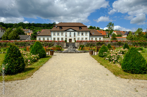 Der Orangeriegarten in den Klostergärten der Zisterzienserabtei Kloster Ebrach, Landkreis Bamberg, Oberfranken, Franken, Bayern, Deutschland