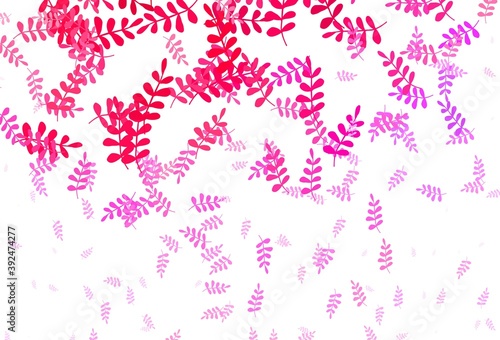 Light Purple  Pink vector elegant background with leaves.