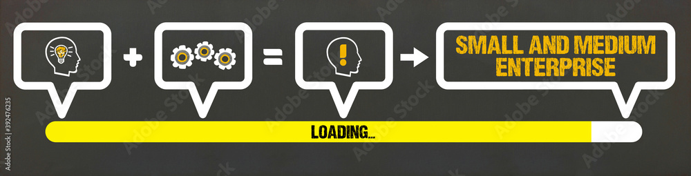 Naklejka premium Small and Medium Enterprise 