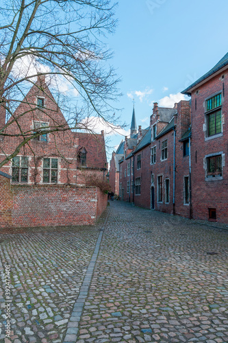 Photography Vertical shot of Groot Begijnhof Leuven in Leuven, Belgium