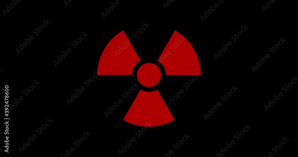 Nuclear radiation symbol and danger distorted text on damage retro tv background. Abstract concept of atomic radioactive alert with noise and glitch effect. Seamless and loopable rendering animation. Nuclear radiation symbol and danger distorted text on damage retro tv background. Abstract concept of atomic radioactive alert with noise and glitch effect. Seamless and loopable rendering animation.