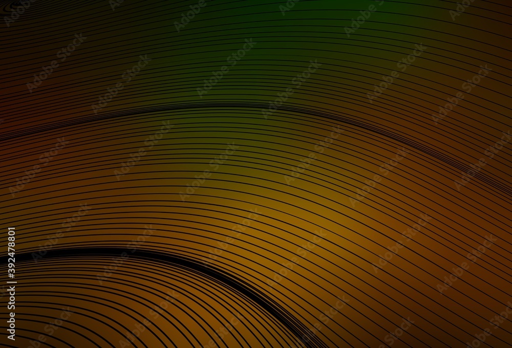 Dark Green, Yellow vector pattern with wry lines. Dark Green, Yellow vector pattern with wry lines.