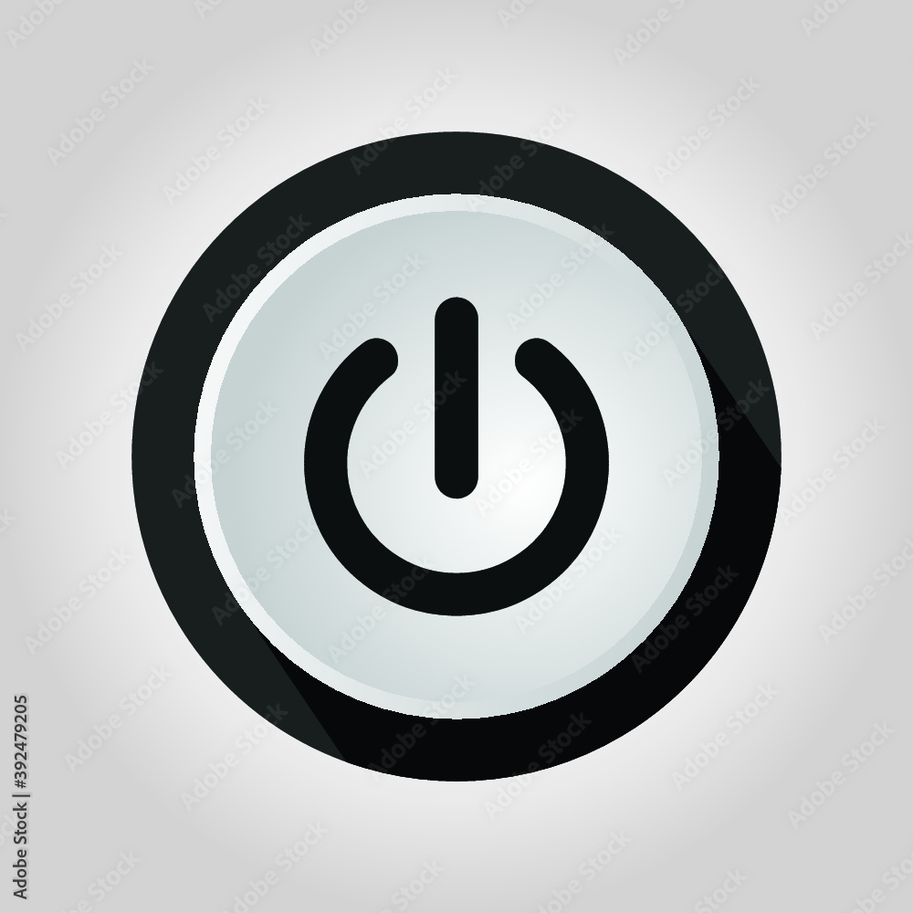 Start push power button in circle. Vector illustration. Start push power button flat Icon Start push power button in circle. Vector illustration. Start push power button flat Icon