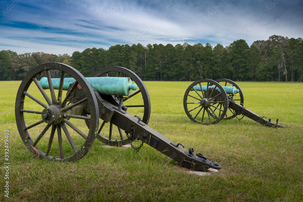 dual cannon in field