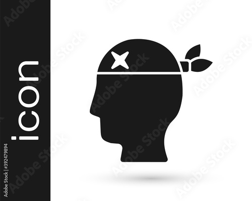 Black Pirate captain icon isolated on white background. Vector.