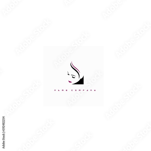 
vector illustration, depicting the face of a beautiful woman with long ringlets