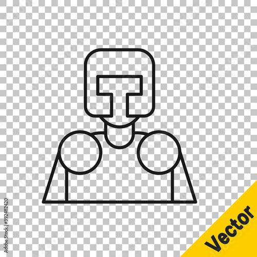 Black line Medieval knight icon isolated on transparent background. Vector.