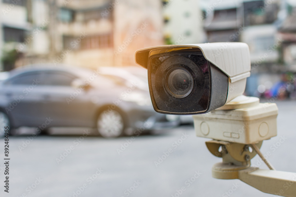 CCTV is used for security at the parking lot. CCTV is used for security at the parking lot.
