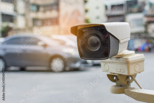 CCTV is used for security at the parking lot.