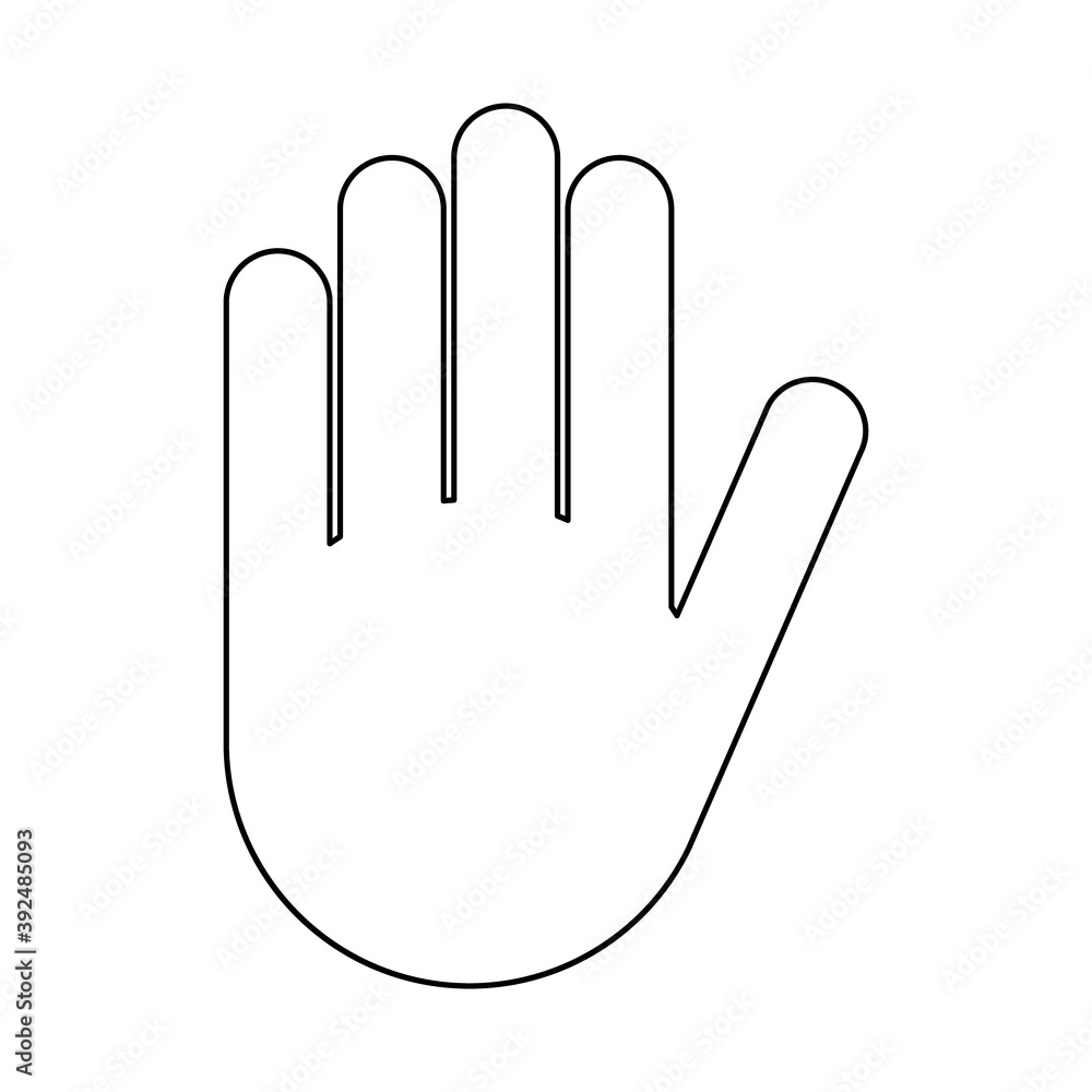 Obraz premium Stop icon with alert hand, warning covid symbol, no - danger isolated on white background vector illustration