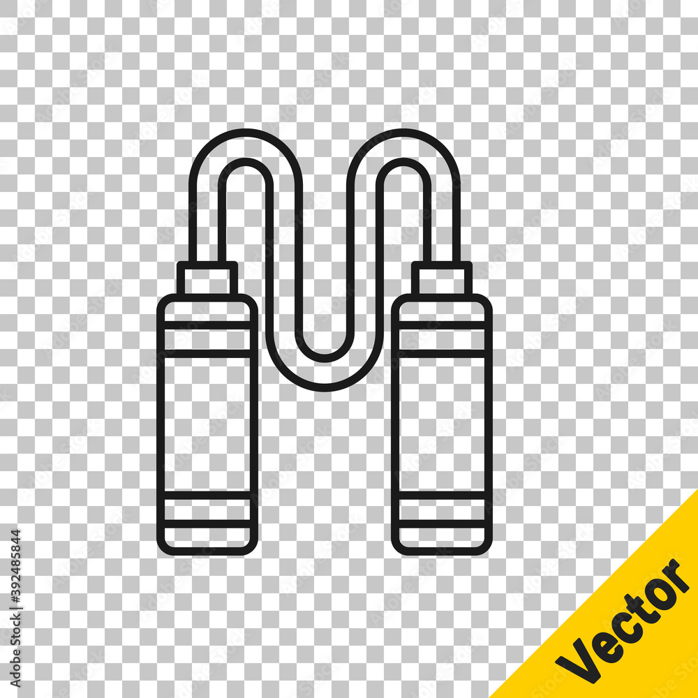 Black line Jump rope icon isolated on transparent background. Skipping rope. Sport equipment. Vector. Black line Jump rope icon isolated on transparent background. Skipping rope. Sport equipment. Vector.