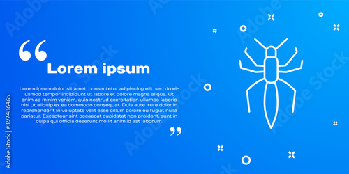 White line Spider icon isolated on blue background. Happy Halloween party. Vector.