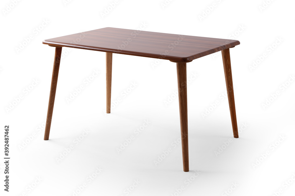 Single dining table on white background Single dining table on white background