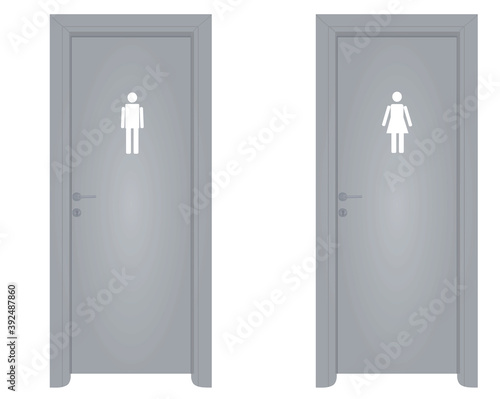 Male and female toilette door. vector