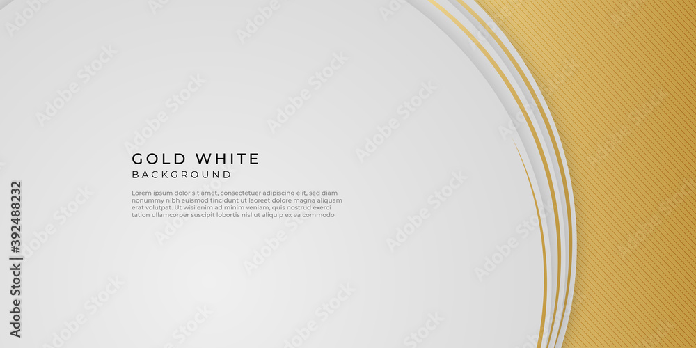 Fototapeta premium Gold white abstract islamic presentation background 