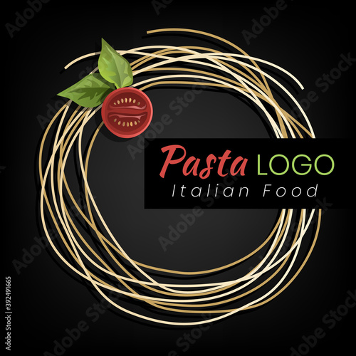 Pasta logo template design for italian restaurant. Vector illustration.