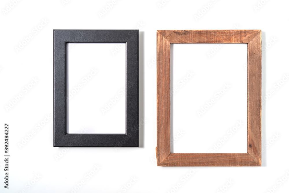 Wood frame or photo frame isolated on the white background. Object with clipping path Wood frame or photo frame isolated on the white background. Object with clipping path