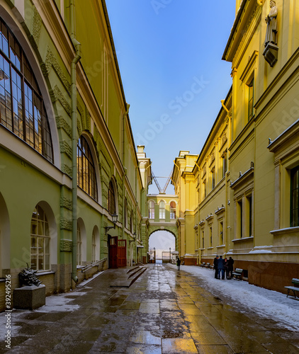 Passage from Millionnaya Street to the Palace Embankment past the Small Hermitage.