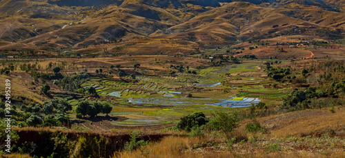 Anja national park terraced cultivations landscape on a sunny day photo