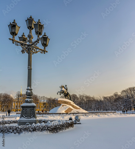 Monument to Peter the Great (Bronze Horseman) on Senate Square in St. Petersburg