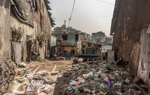 Dharavi is the largest slum in the world in the city of Mumbai in western India photo