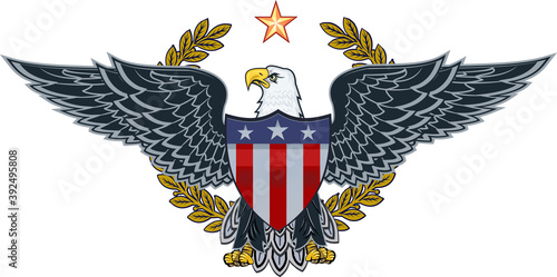 American eagle with USA flags