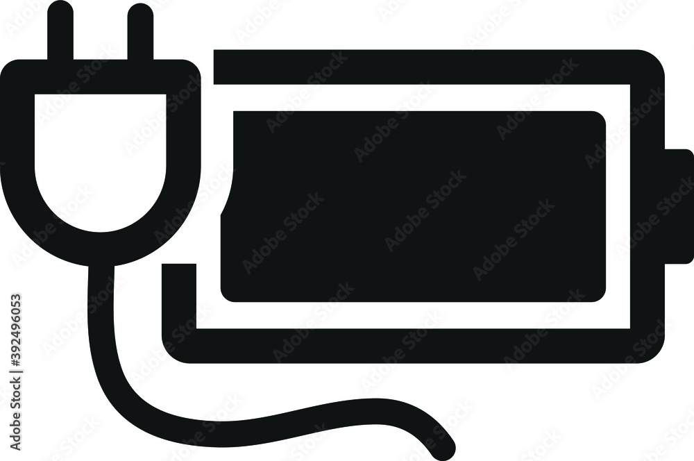 charger Icon with battery vector illustration charger Icon with battery vector illustration