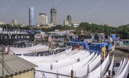 Fototapeta Naklejka Na Ścianę i Meble -  Dhobi Ghat open-air laundry in Mumbai, India