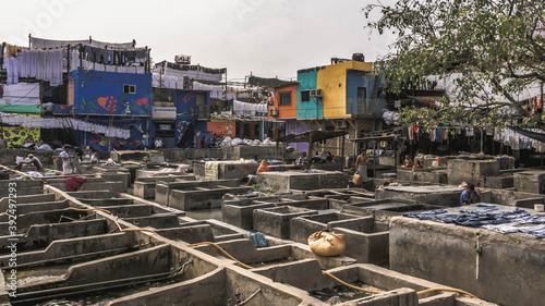 Dhobi Ghat open-air laundry in Mumbai, India