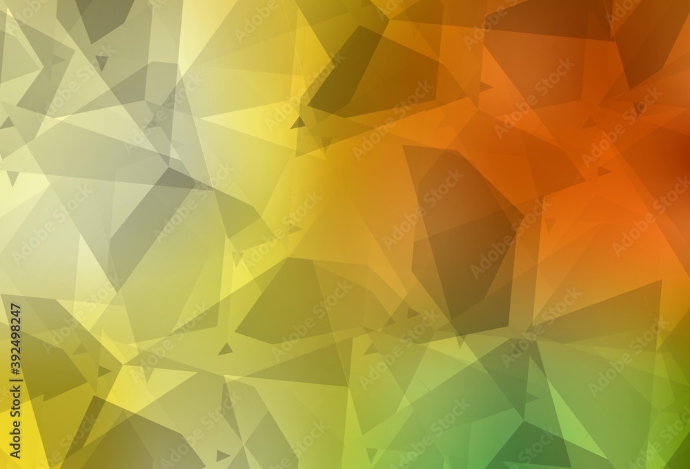 Obraz premium Light Red, Yellow vector background with abstract polygonals.