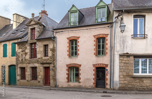 Josselin  France. Facades of old buildings