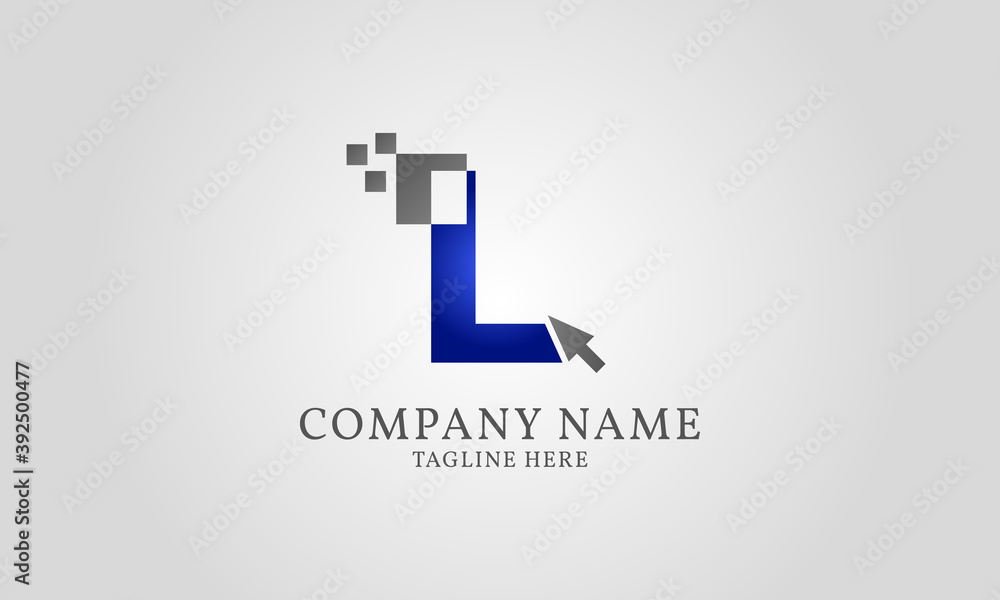 mouse click pixel digital letter L mouse click pixel digital letter L