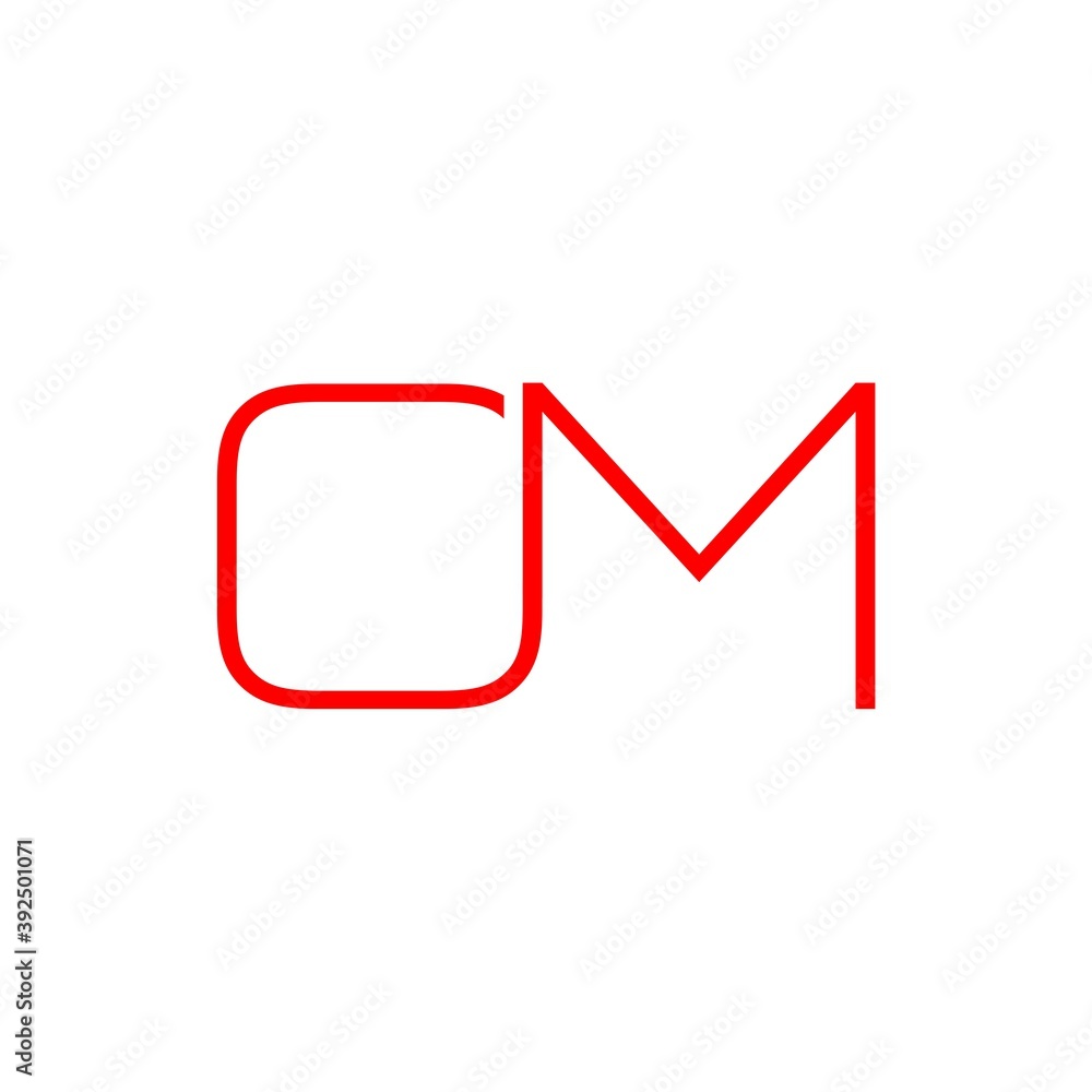 Initial Simple Letter OM Logo Design isolated on white background Initial Simple Letter OM Logo Design isolated on white background