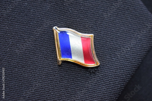 Obraz na plátně France flag lapel pin on a suit
