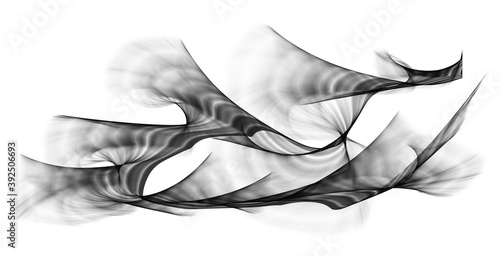 3D illustration of waves look like smoke