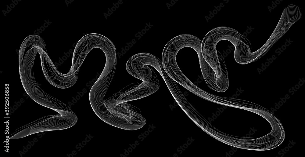 Fototapeta premium 3D illustration of waves look like smoke