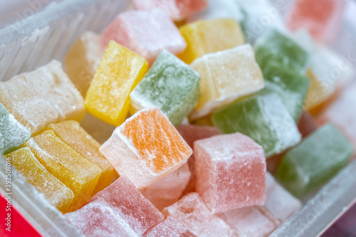 Heap of colorful Turkish delight