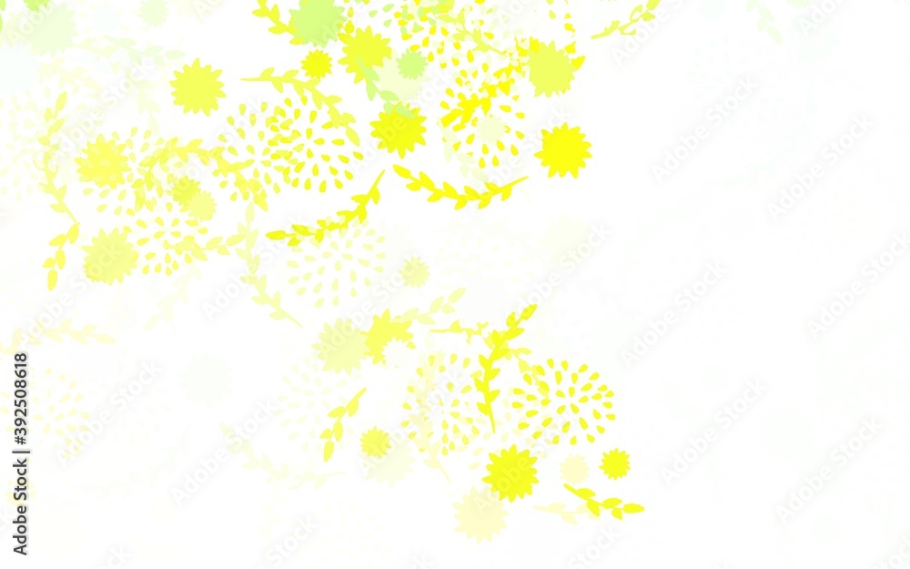 Light Green, Yellow vector natural pattern with flowers, roses. Light Green, Yellow vector natural pattern with flowers, roses.