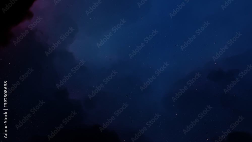 Beautiful blue nebula in cosmos far away 3d render