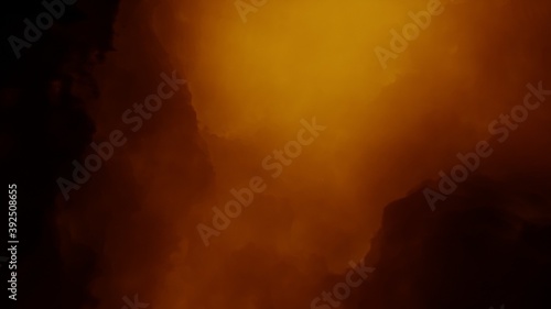 Beautiful orange nebula in cosmos far away 3d render