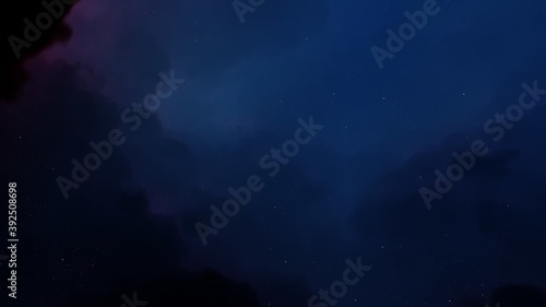 Fototapeta Naklejka Na Ścianę i Meble -  Beautiful blue nebula in cosmos far away 3d render