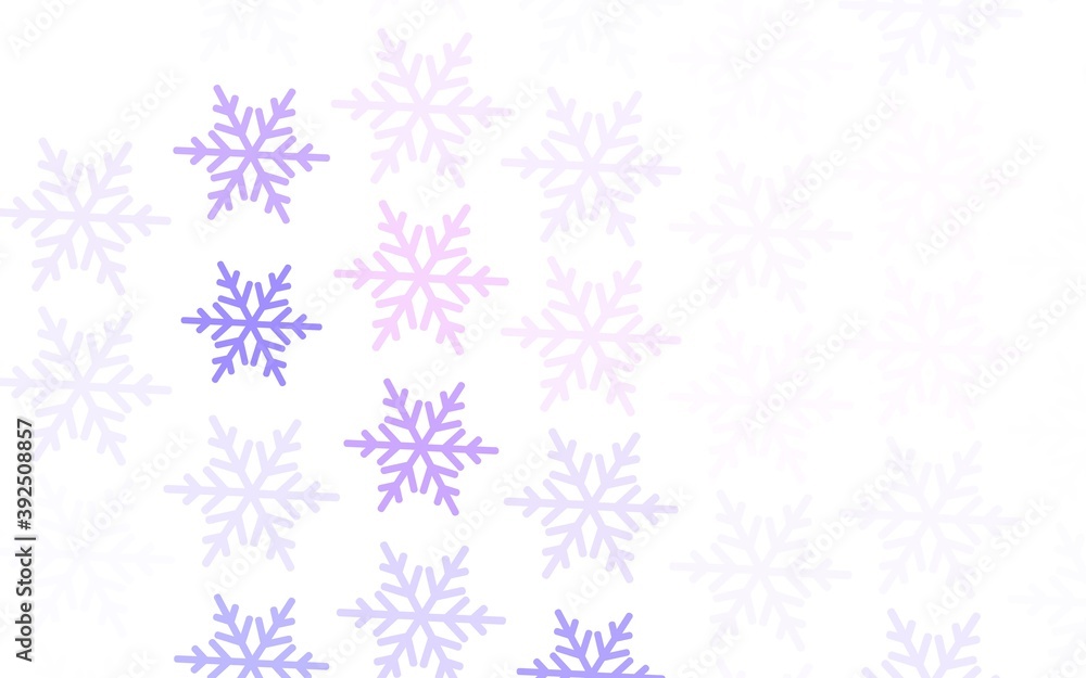 Light Purple vector pattern with christmas snowflakes, stars. Light Purple vector pattern with christmas snowflakes, stars.