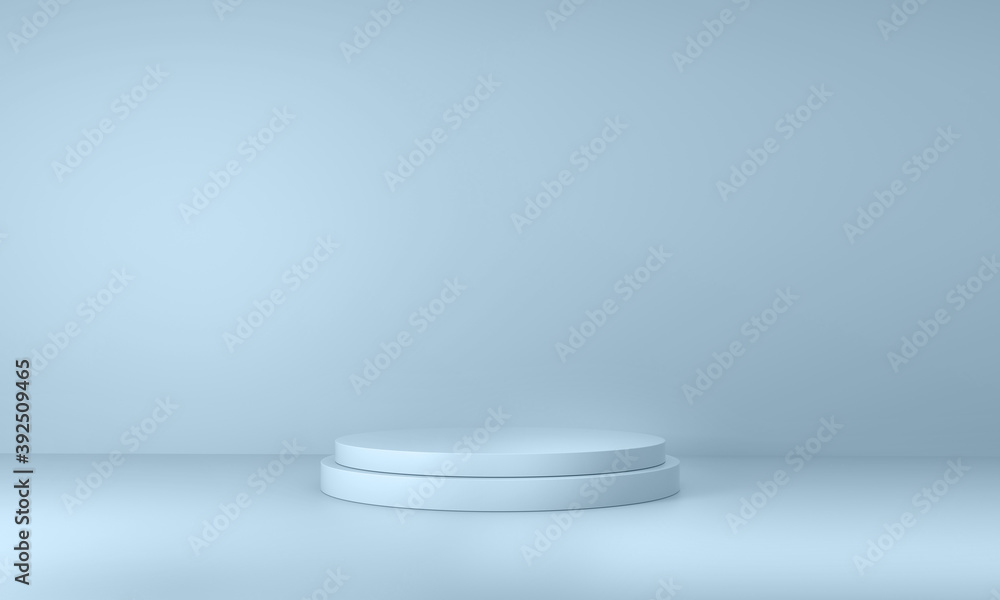Mockup podium for product display in blue background. Mockup podium for product display in blue background.