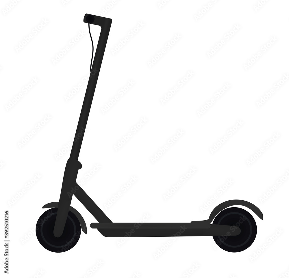 Black electric scooter. vector illustration Black electric scooter. vector illustration